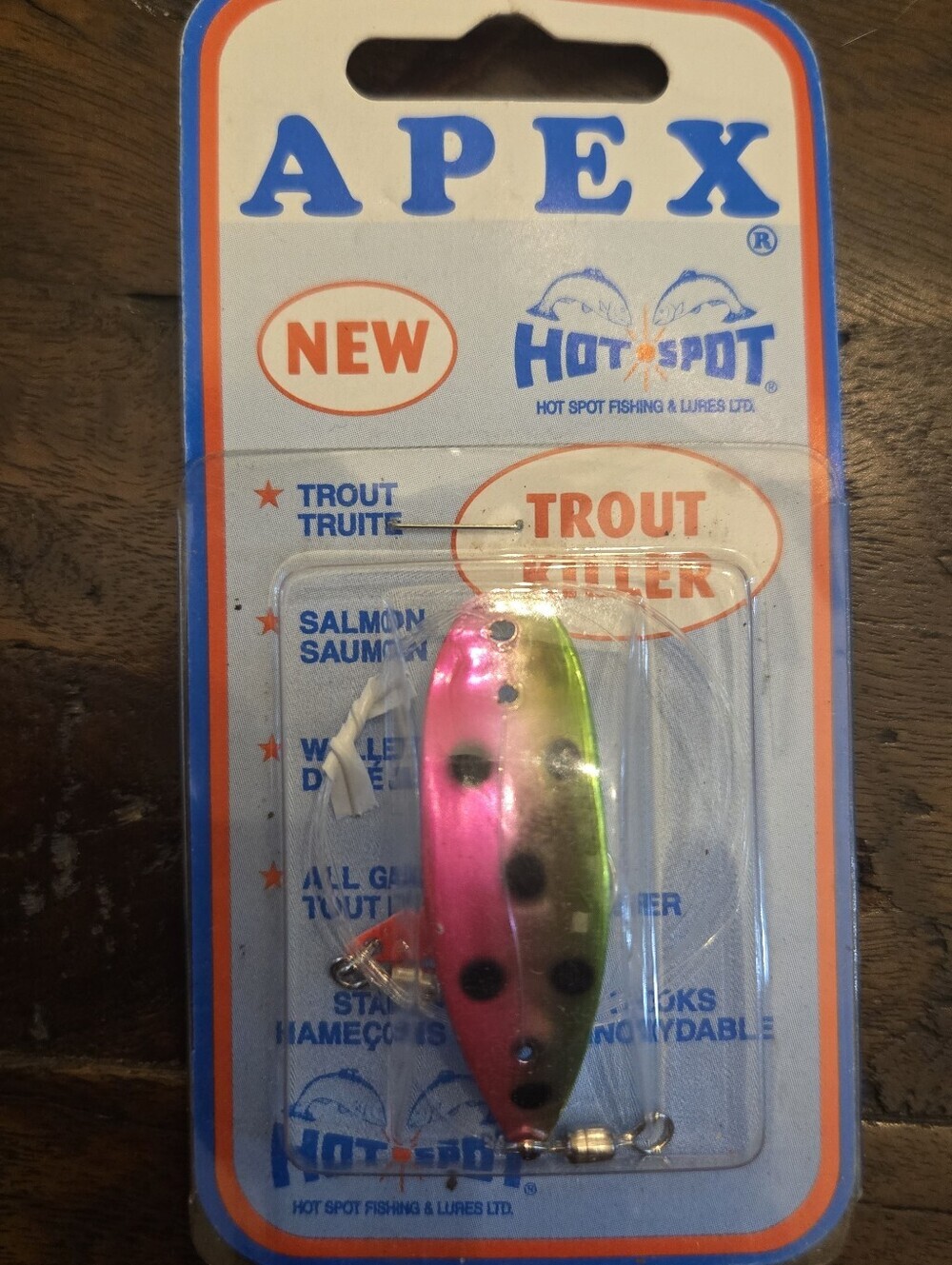 Hot Spot Apex Trout Killer trolling lure in a watermelon color pattern